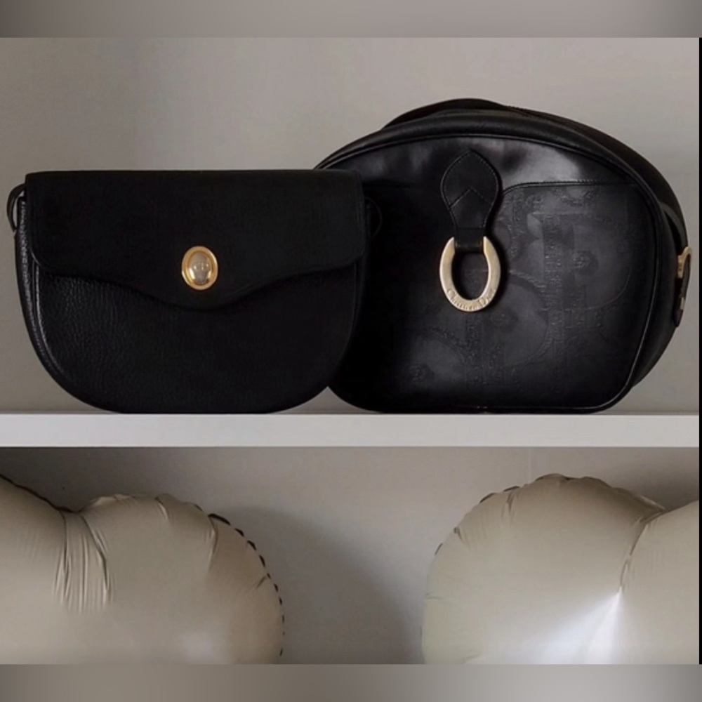 RARE Authentic Christian Dior Trotter Monogram Saddle/Cross Body Bag Blk Leather - Picture 8 of 13
